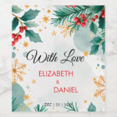 Weihnachten Hochzeitsfeiern - Feierliche Feierlich Weinetikett (Einzelnes Label)