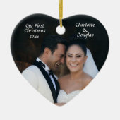 Weihnachten - Hochzeitsfest - Foto Keramik Ornament (Vorne)