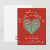 Weihnachten Höhe der Dankbarkeit Herz Kunst Kunst Mitteilungskarte (Vorne/Hinten)