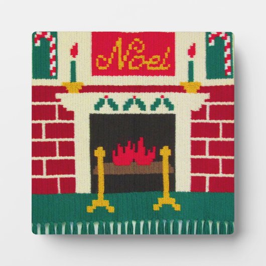Weihnachten Holiday Brick Kamin Crochet kostenlos  Fotoplatte (Vorderseite)