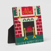 Weihnachten Holiday Brick Kamin Crochet kostenlos  Fotoplatte (Vorderseite)
