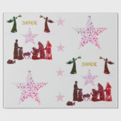 Weihnachten Holiday Colors Wrapping Paper Geschenkpapier (Flach)