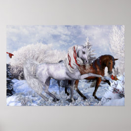 Weihnachten - Holiday Horses Poster