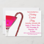Weihnachten | Holiday Party Elegante Red Candy Can Einladung (Vorderseite)