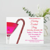 Weihnachten | Holiday Party Elegante Red Candy Can Einladung (Stehend Vorderseite)