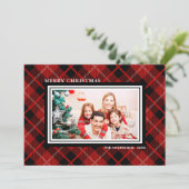 Weihnachten | Holiday Red & Black Kariert Foto Car (Stehend Vorderseite)