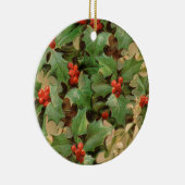 Weihnachten Holly Artwork Design Festival Muster Keramik Ornament (Rechts)