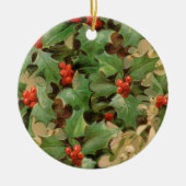 Weihnachten Holly Artwork Design Festival Muster Keramik Ornament (Vorne)