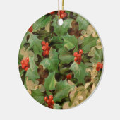 Weihnachten Holly Artwork Design Festival Muster Keramik Ornament (Links)