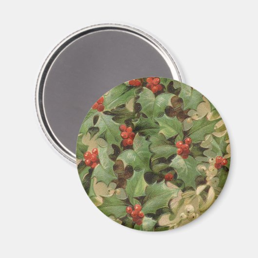Weihnachten Holly Artwork Design Festival Muster Magnet (Vorderseite/Rückseite)