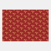 Weihnachten Holly auf Rot, Schwarz und Weiß Geschenkpapier Set (Vorderseite)