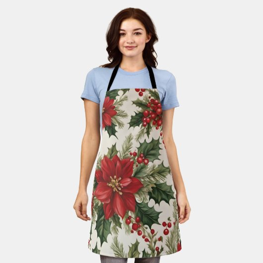 Weihnachten Holly & Berries" All-Over-Print-Schürz Schürze (Getragen)