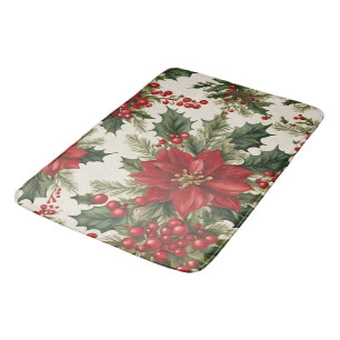Weihnachten Holly & Berries Bath Mat Badematte