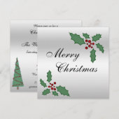 Weihnachten Holly & Berries Doppelseitig Einladung (Vorne/Hinten)