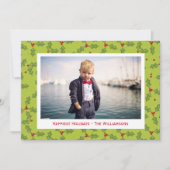 Weihnachten Holly & Berries Frohes Foto (Vorderseite)