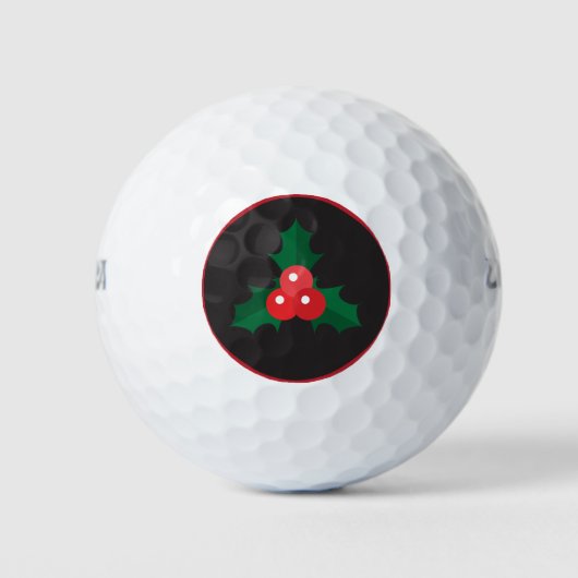 Weihnachten Holly & Berries Golf Balls Golfball (Vorderseite)