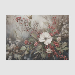 Weihnachten Holly Berry Blume im Winter Decoupage Seidenpapier