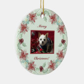 Weihnachten Holly Berry Botanische Vegetation Ever Keramik Ornament (Rechts)