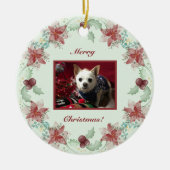 Weihnachten Holly Berry Botanische Vegetation Ever Keramik Ornament (Vorne)