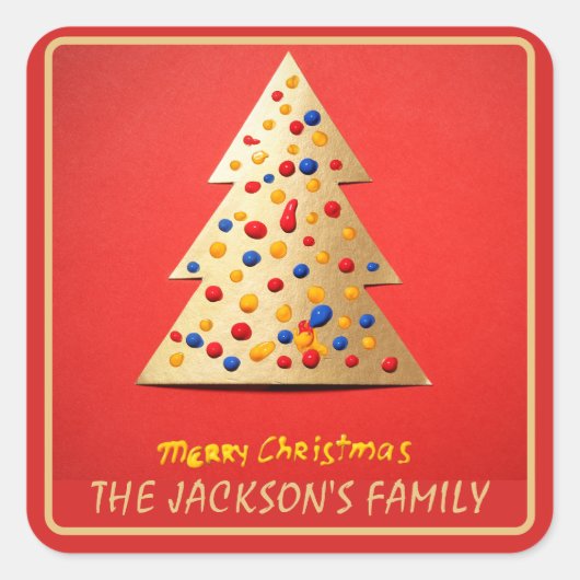 Weihnachten Holly Berry hausgemachte Feiertage Bac Quadratischer Aufkleber (Vorderseite)