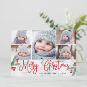 Weihnachten Holly Berry Rustic 5 FOTO (Stehend Vorderseite)