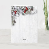 Weihnachten Holly Berry Rustic Corporate Gruß (Rückseite)