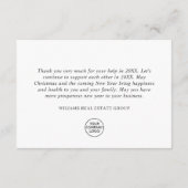 Weihnachten Holly Berry Rustic Corporate Holiday Dankeskarte (Rückseite)