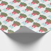 Weihnachten Holly Berry Topiary Robin's Egg Blue Geschenkpapier (Ecke)