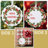 Weihnachten Holly Blätter & Berries Frohe Weihnach Ornament Karte