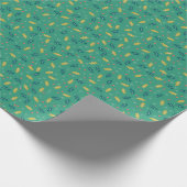 Weihnachten Holly Blätter & Berries mit Schneefloc Geschenkpapier (Ecke)