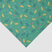 Weihnachten Holly Blätter & Berries mit Schneefloc Seidenpapier (Detail)