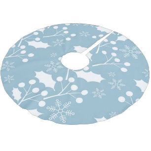 Weihnachten Holly Blätter und Berries Polyester Weihnachtsbaumdecke