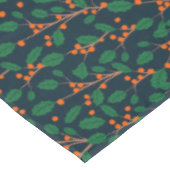 Weihnachten Holly Botanical Greenery Navy Blue Tischdecke (Schrägansicht)