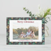 Weihnachten Holly Botanische Grüne Foto Kohle (Stehend Vorderseite)