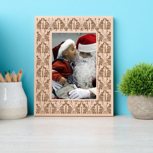 Weihnachten Holly & Candles Muster Geätzte Rahmen