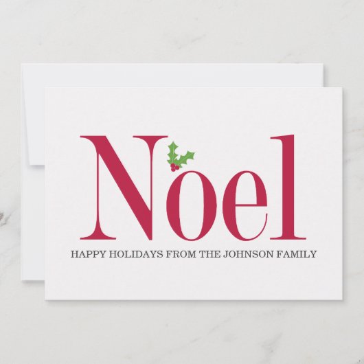 Weihnachten Holly Design Holiday Flat Cards (Vorderseite)
