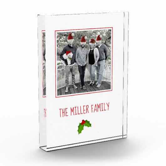 Weihnachten Holly Familie Sake NAME Feierlicher Sp Fotoblock (Links)