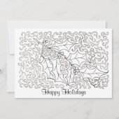 Weihnachten Holly Happy Holidays Card to Color (Vorderseite)