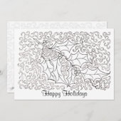 Weihnachten Holly Happy Holidays Card to Color (Vorne/Hinten)