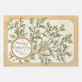 Weihnachten Holly Hübsch Antique Gruß Geschenkpapier Set (Vorderseite)