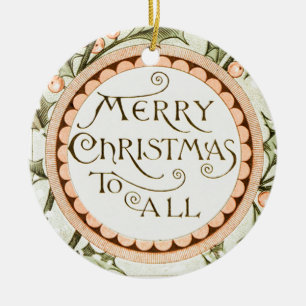 Weihnachten Holly Hübsch Antique Gruß Keramik Ornament