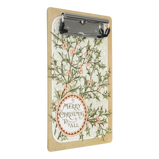 Weihnachten Holly Hübsch Antique Gruß Mini Klemmbrett (Schrägansicht)