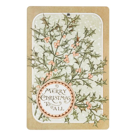 Weihnachten Holly Hübsch Antique Gruß Mini Klemmbrett (Rückseite)