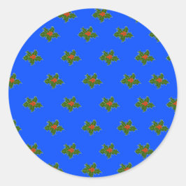 Weihnachten Holly, Ilex aquifolium Runder Aufkleber