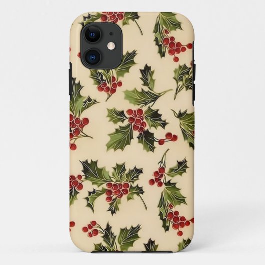 Weihnachten Holly iPhone Case (Rückseite)