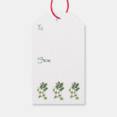Weihnachten Holly & Ivy Sprig Botanische Wasserfar Geschenkanhänger (Rückseite)