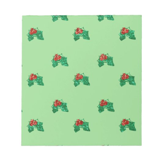 Weihnachten Holly Notizblock (Vorderseite)