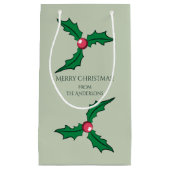 Weihnachten Holly Personalisiert Kleine Geschenktüte (Vorderseite)