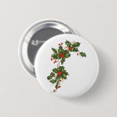 Weihnachten, Holly-Pflanze mit Roten Berries Button (Vorne & Hinten)