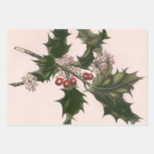 Weihnachten, Holly-Pflanze mit Roten Berries Geschenkpapier Set (Vorderseite)